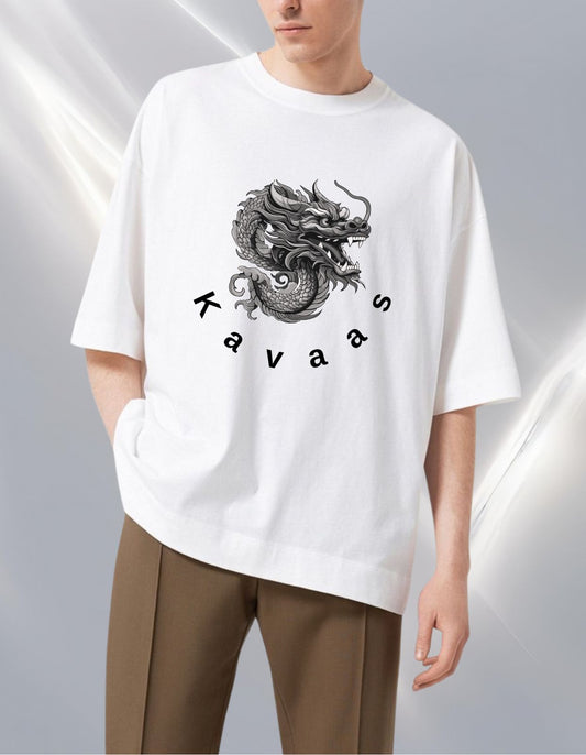 Dragon Kaavas Featured Front & Back Print Oversized Tee - Unisex