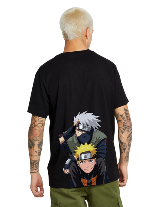 Naruto-Kakashi Black Backprint Regular Fit Tshirt - Unisex