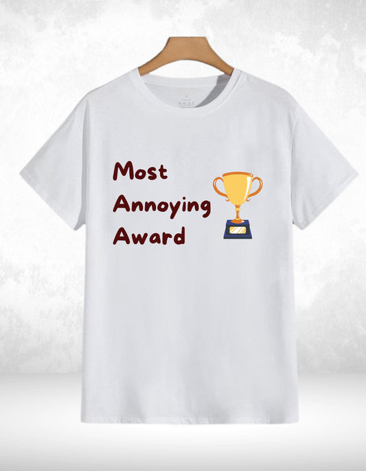 'Most Annoying Award' - Rakshabandhan Special White Tshirt