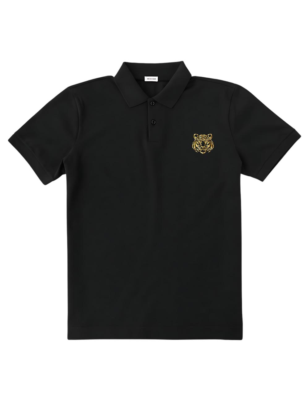 Mens Black Lion Polo T-shirt