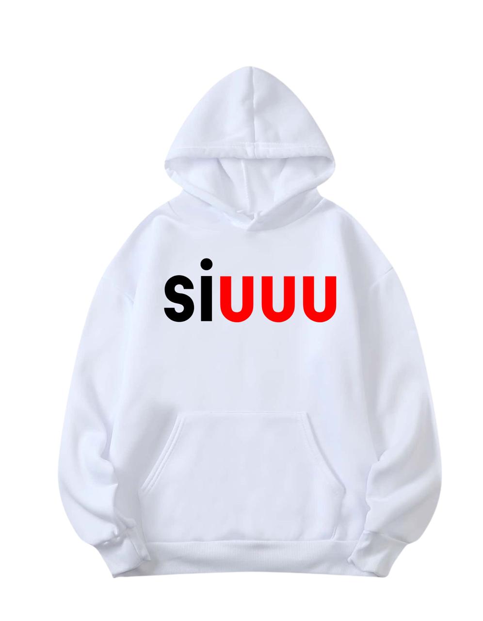 Siuuuuu White Hoodie - Unisex